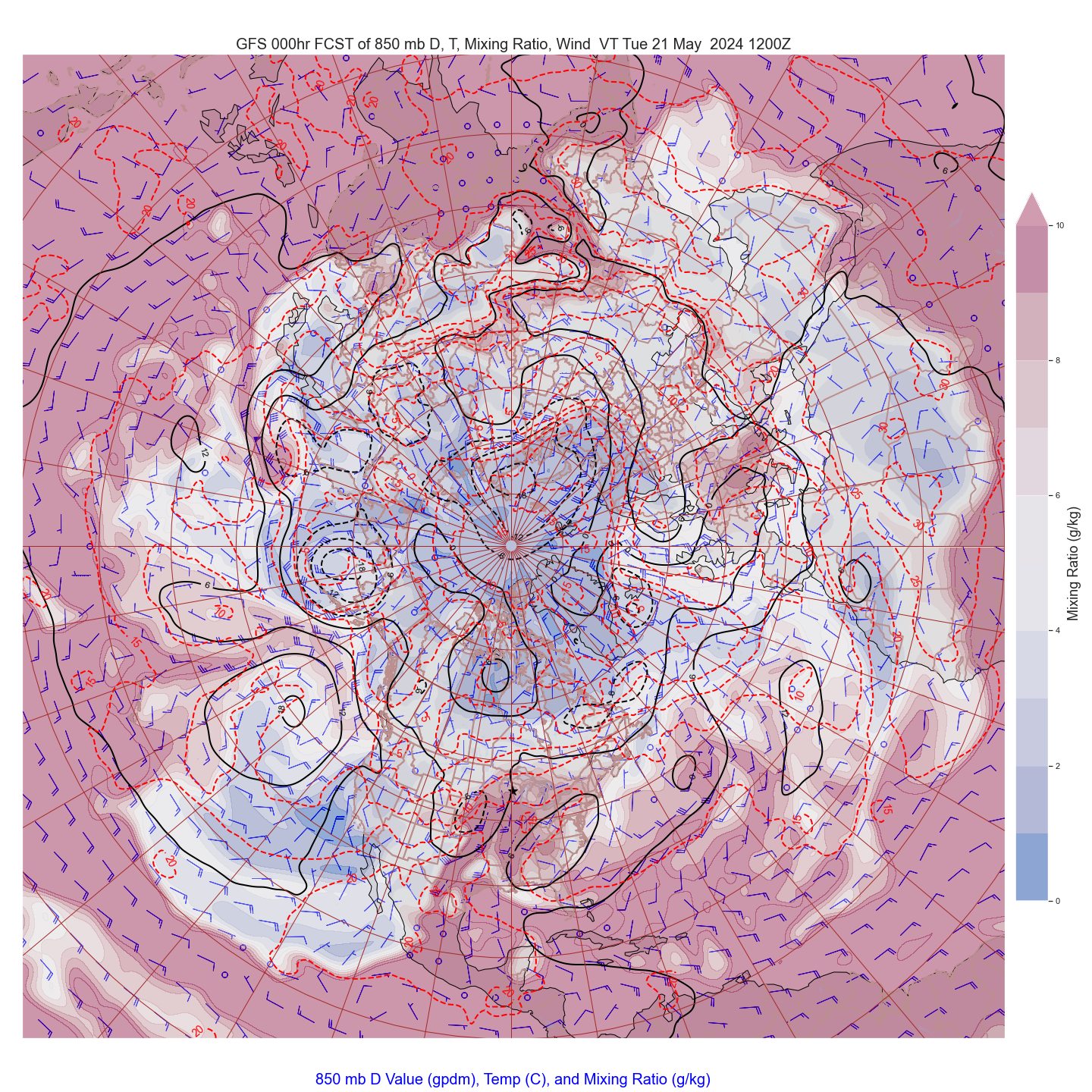 850mb Hemispheric Analysis